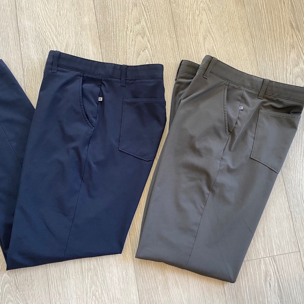 Lot 2 PING Golf Pants Mens 34 Gray & Blue SensorCool Performance Wicking Stretch